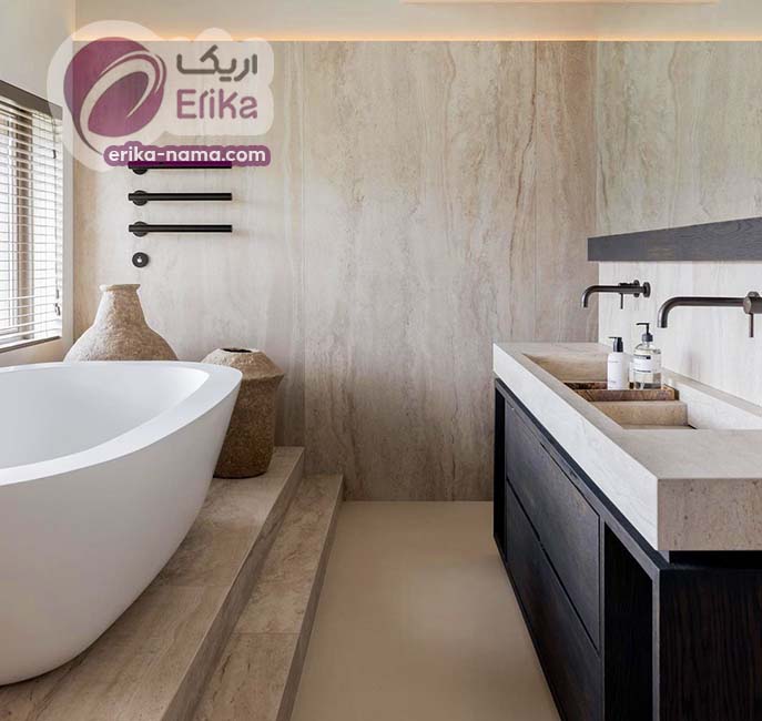 نمای سنگ روشویی تراورتن