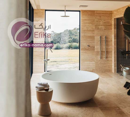نما حمام با سنگ تراورتن