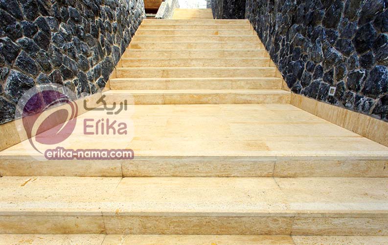 سنگ راه پله تراورتن بژ