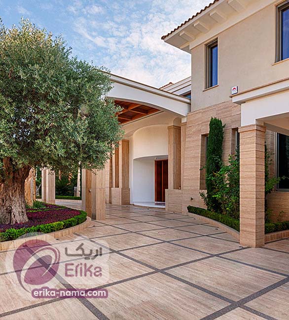 سنگ تراورتن کف حیاط