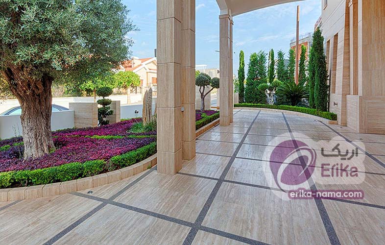 سنگ فرش باغ تراورتن