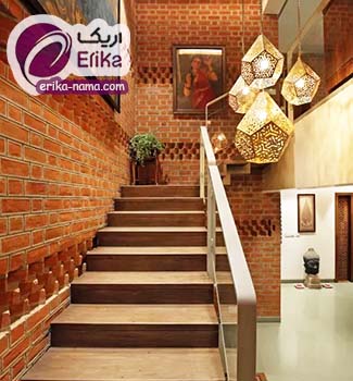 دیوار راه پله با آجرنما