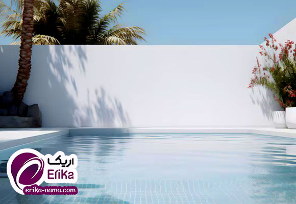 دیوار سفید میکروسمنت استخر