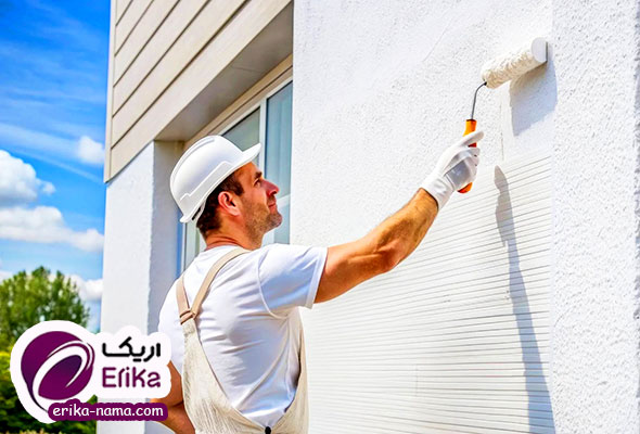 رنگ‌آمیزی دیوار گچی - نمای بیرونی